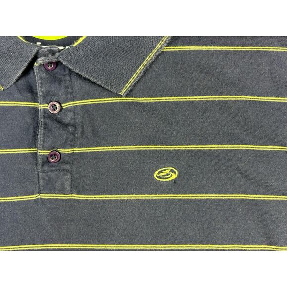 Kirra Shirt Men's Size XL Blue Green Striped Short Sleeve Polo Rugby Preppy Surf - Picture 7 of 8